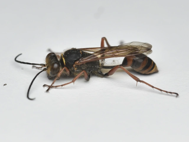 Sceliphron curvatum - barnalábú lopódarázs